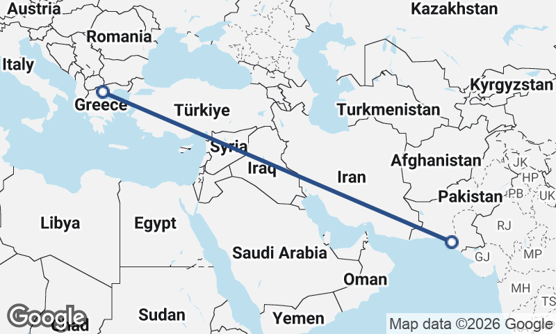 Thessaloníki to Karachi