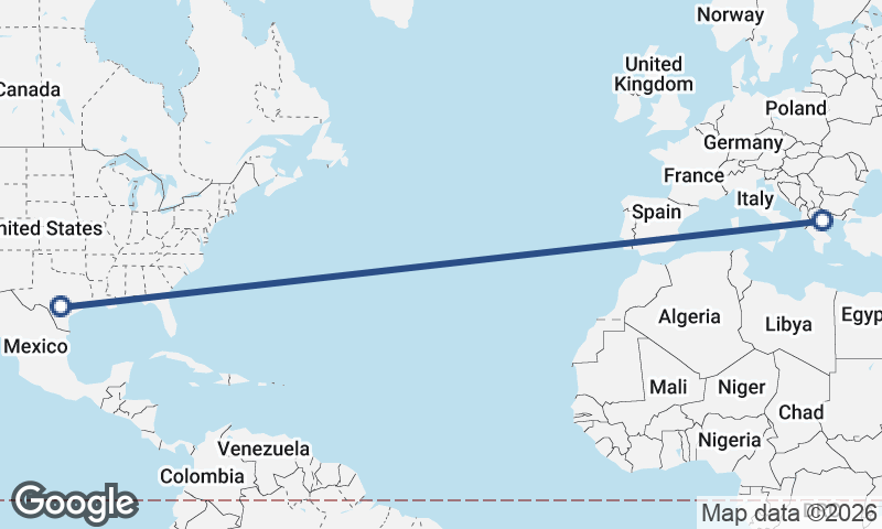 Thessaloníki to San Antonio