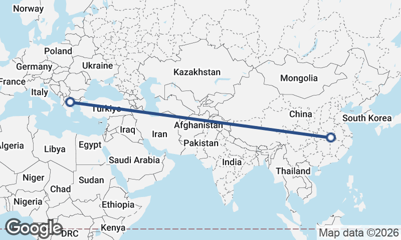 Thessaloníki to Wuhan