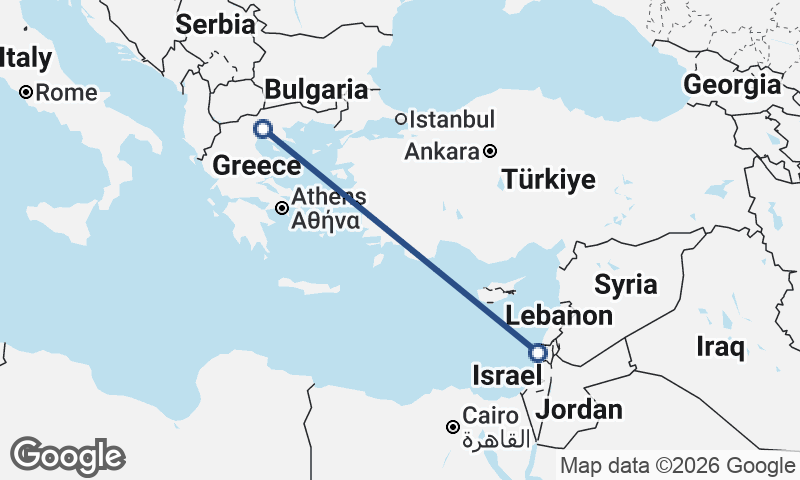 Thessaloníki to Haifa