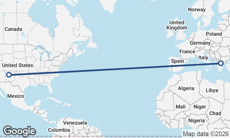 Thessaloníki to Albuquerque