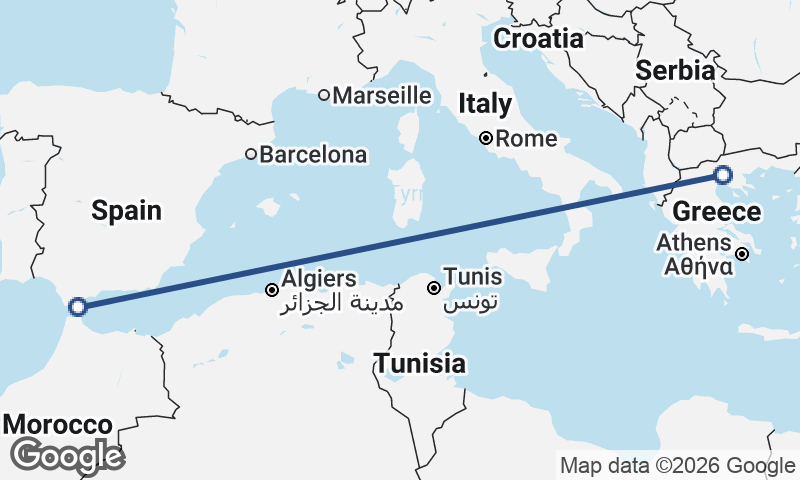 Thessaloníki to Algeciras
