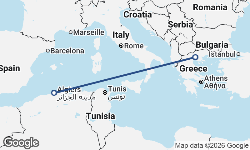 Thessaloníki to Algiers
