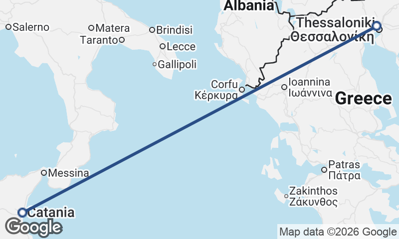 Thessaloníki to Catania