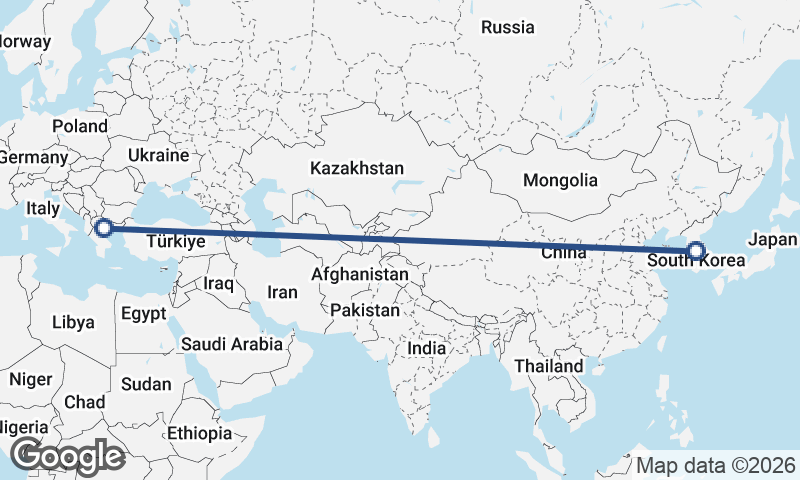 Thessaloníki to Seoul