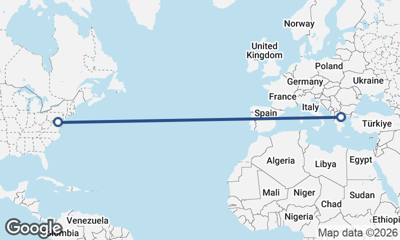 Thessaloníki to Baltimore