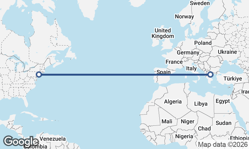 Thessaloníki to New York