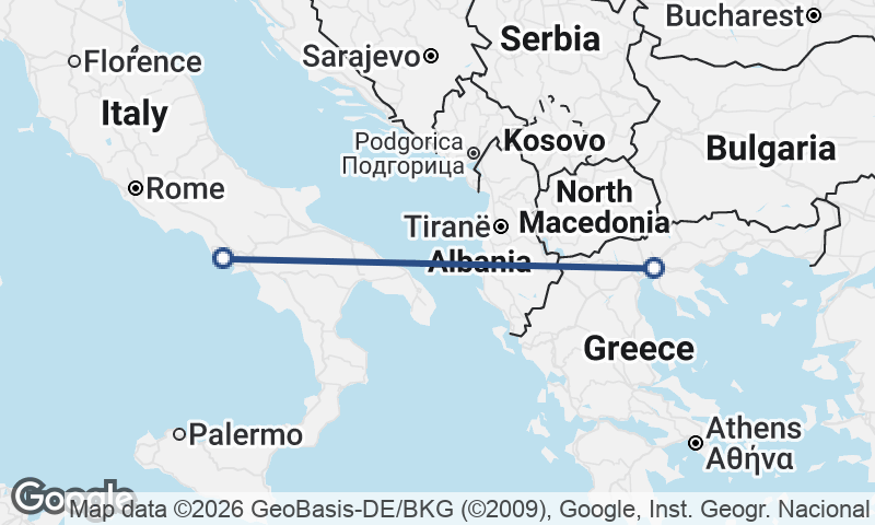 Thessaloníki to Naples