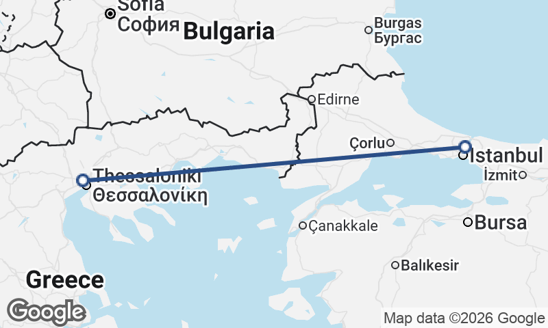 Thessaloníki to Istanbul