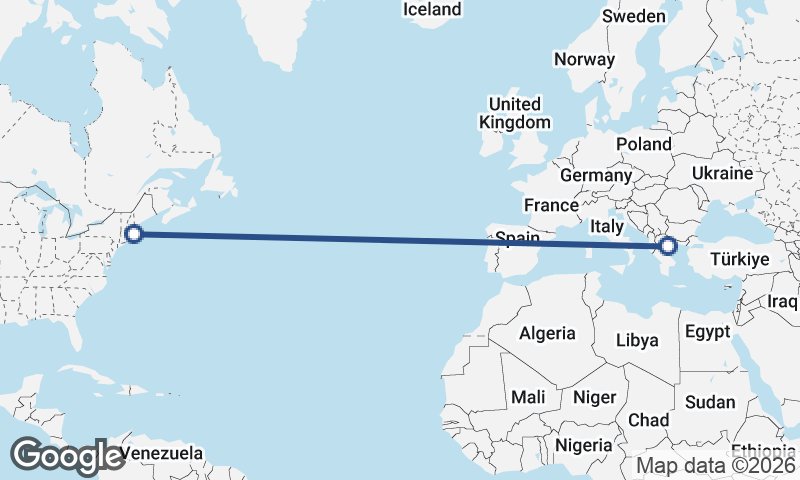 Thessaloníki to Boston