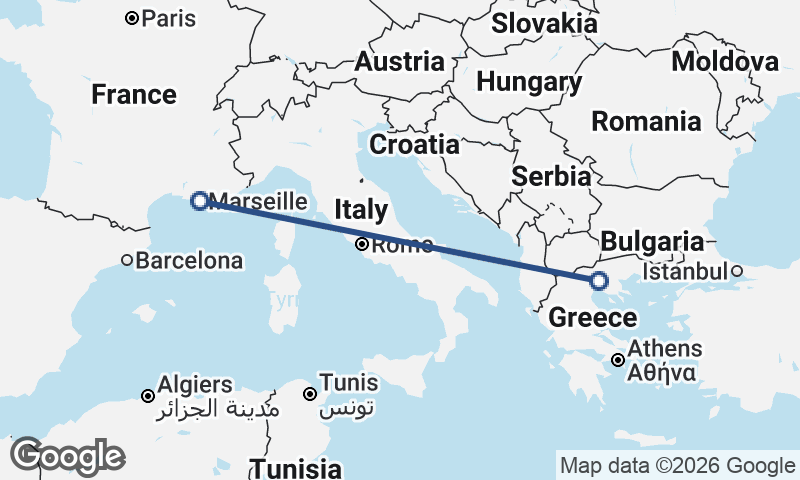 Thessaloníki to Marseille
