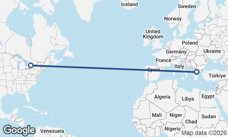 Thessaloníki to Toronto