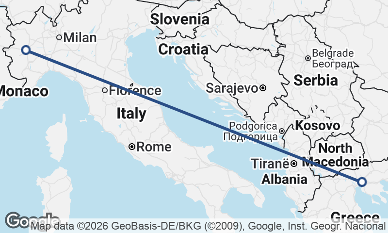 Thessaloníki to Turin