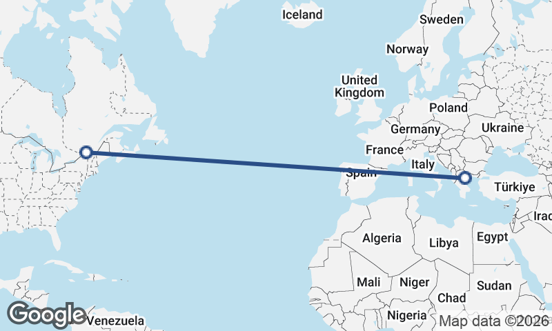 Thessaloníki to Montréal