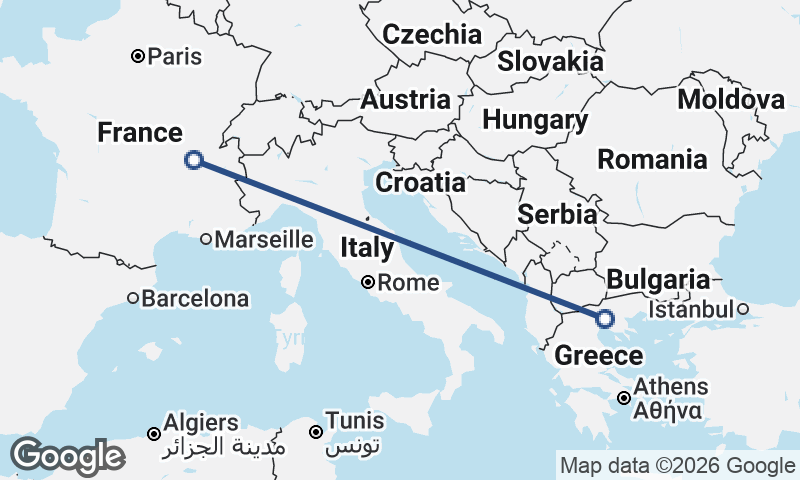 Thessaloníki to Lyon