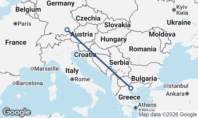 Thessaloníki to Munich