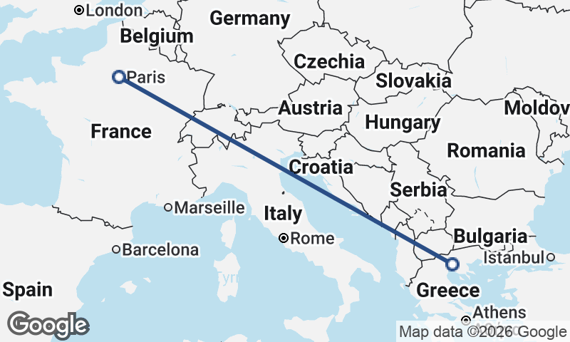 Thessaloníki to Paris