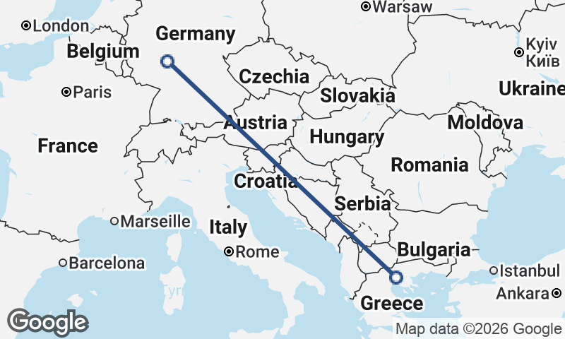 Thessaloníki to Frankfurt