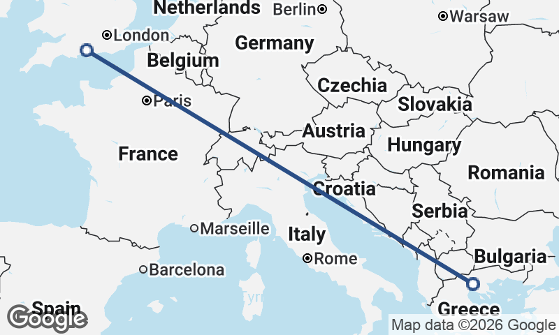 Thessaloníki to Southampton