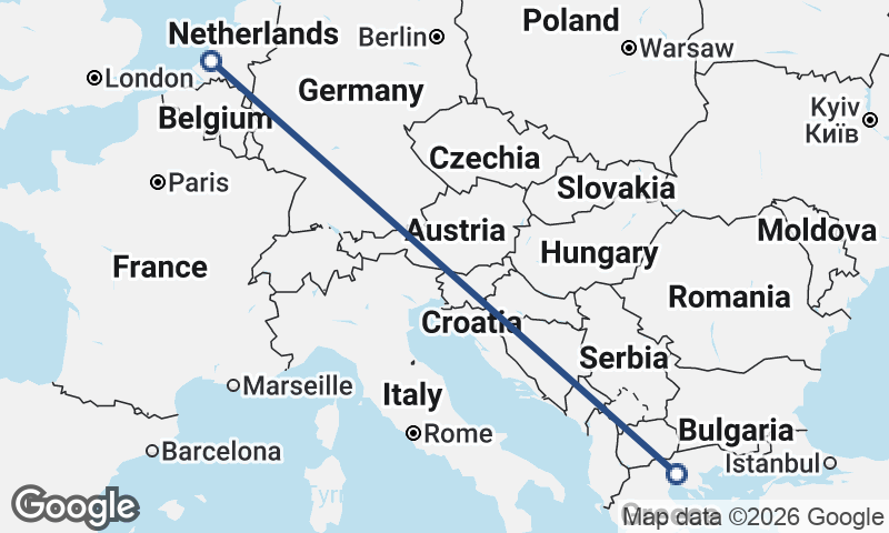 Thessaloníki to Rotterdam