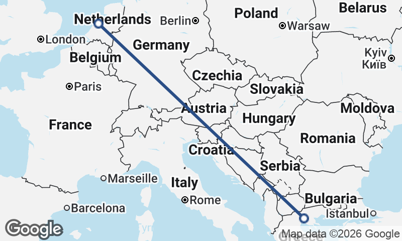 Thessaloníki to Amsterdam