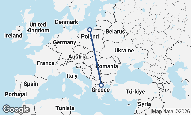Thessaloníki to Gdańsk