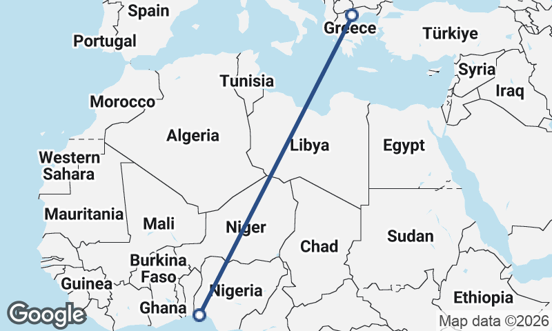 Thessaloníki to Lagos