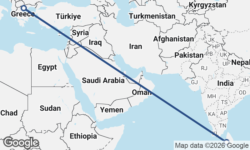 Thessaloníki to Colombo