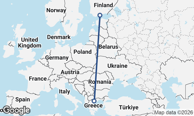 Thessaloníki to Helsinki