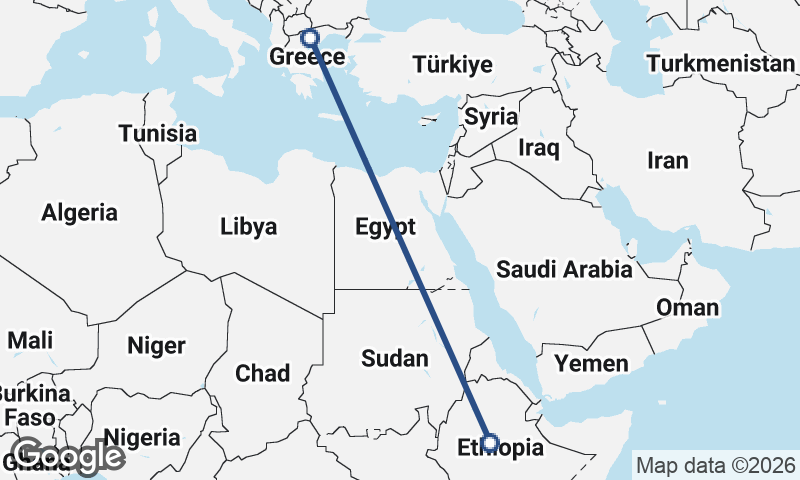 Thessaloníki to Addis Ababa