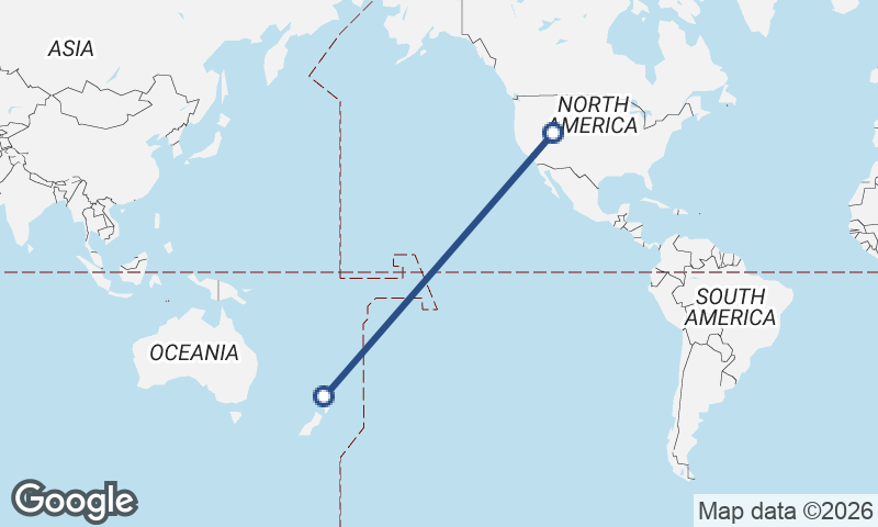 Salt Lake City to Auckland