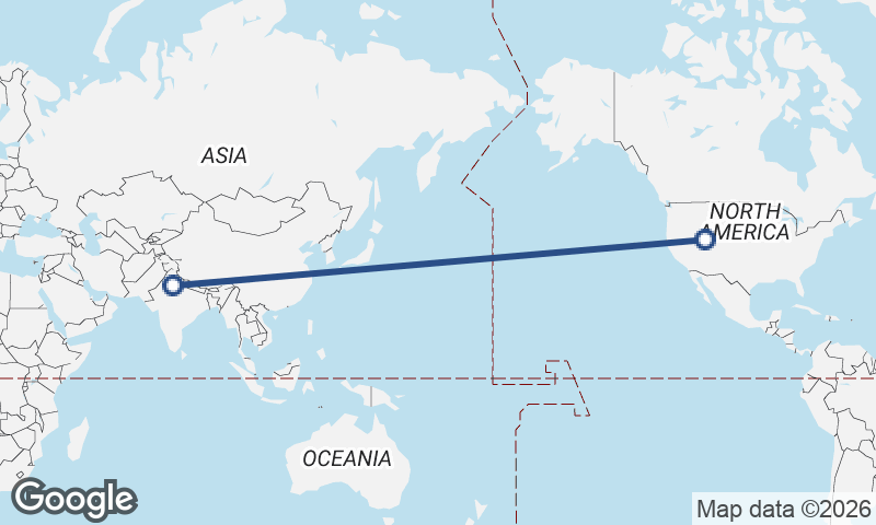 Salt Lake City to Delhi