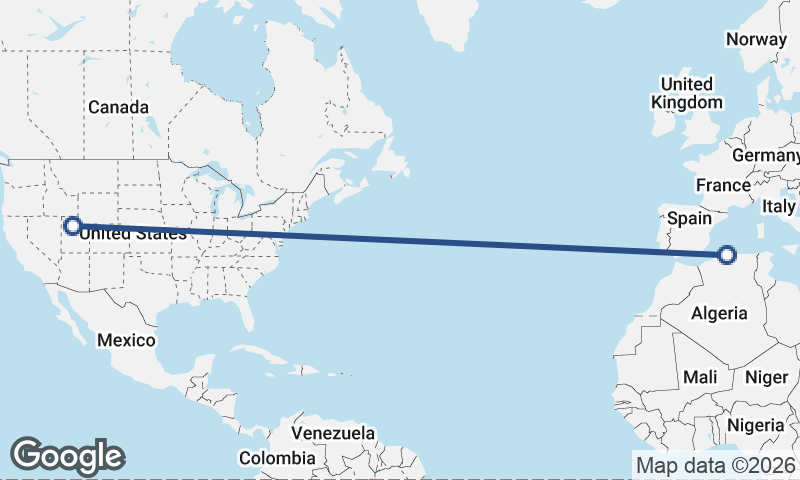 Salt Lake City to Algiers