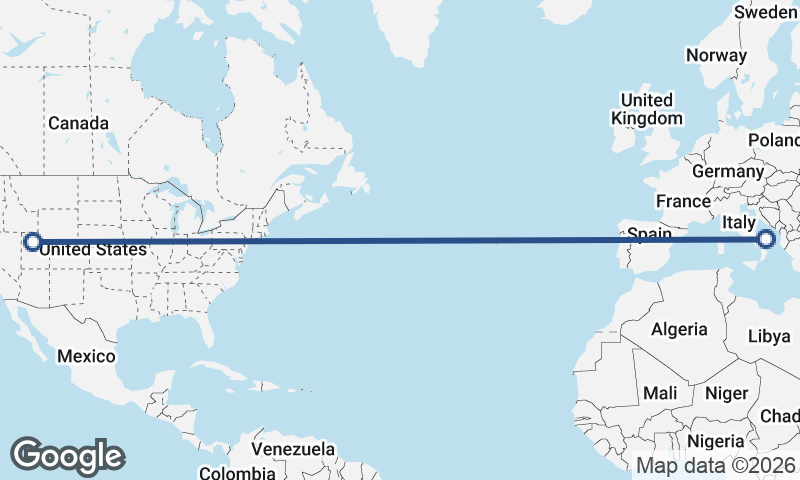 Salt Lake City to Bari