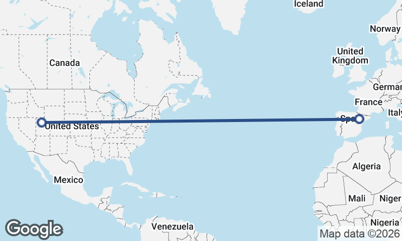Salt Lake City to Zaragoza