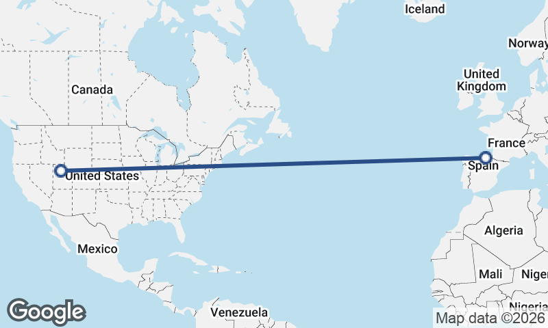 Salt Lake City to Bilbao