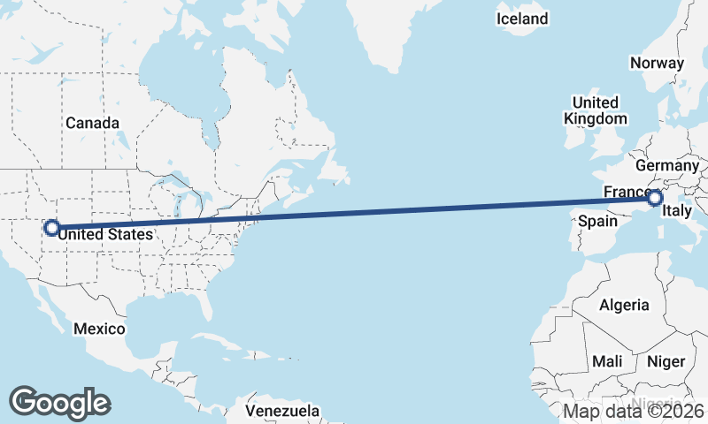 Salt Lake City to Turin