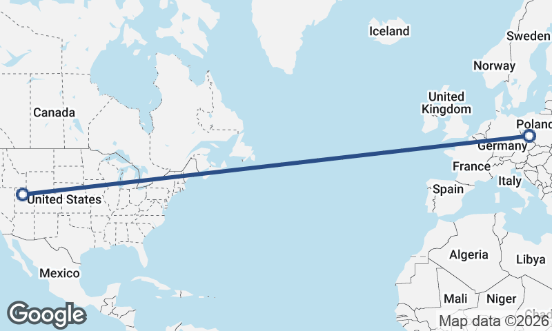 Salt Lake City to Wrocław