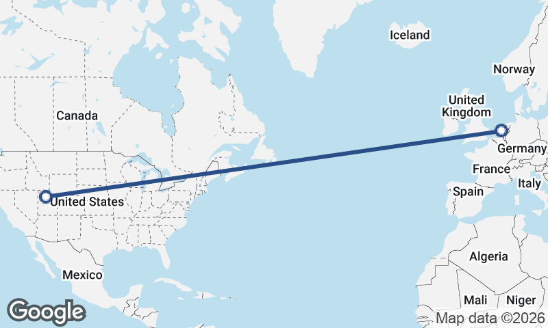 Salt Lake City to Amsterdam