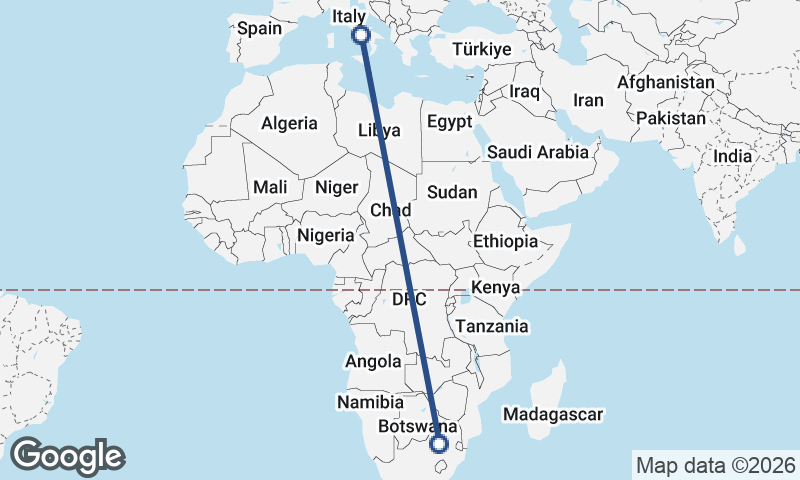 Naples to Johannesburg