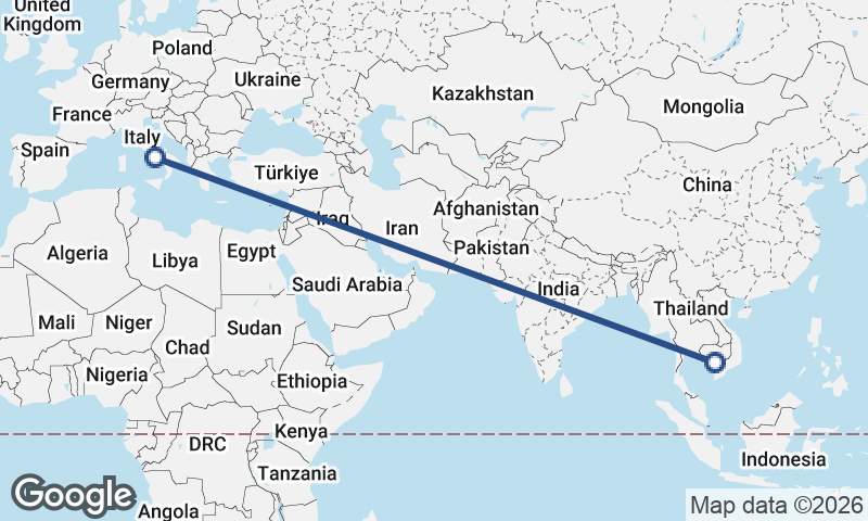 Naples to Phnom Penh