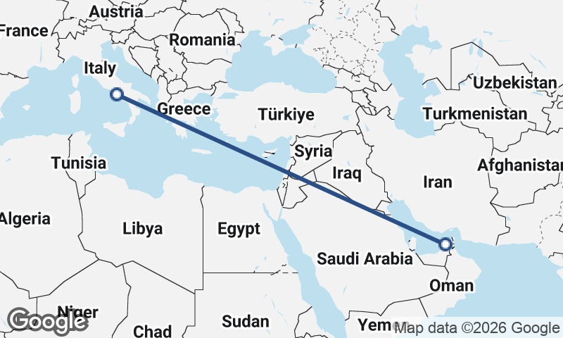 Naples to Dubai