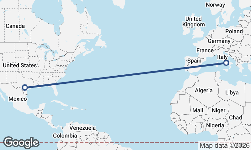 Naples to San Antonio