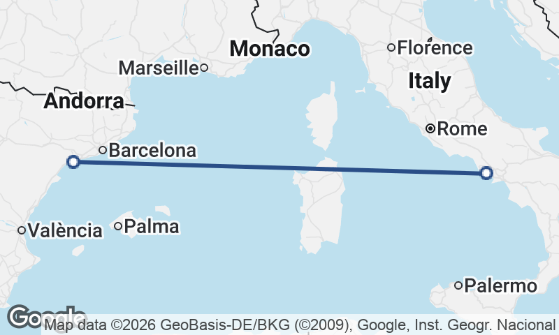 Naples to Tarragona