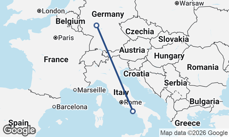 Naples to Frankfurt