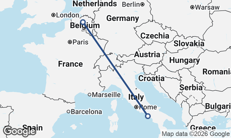 Naples to Brussels