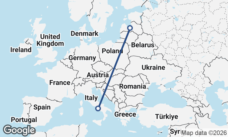 Naples to Riga