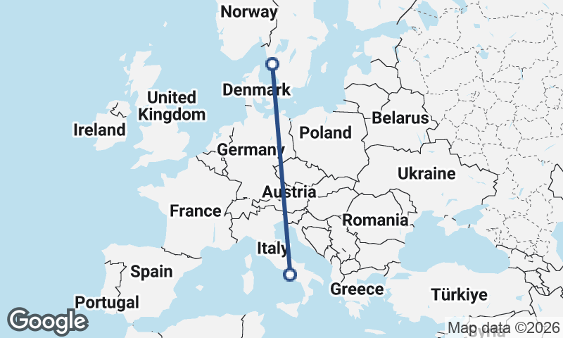 Naples to Göteborg