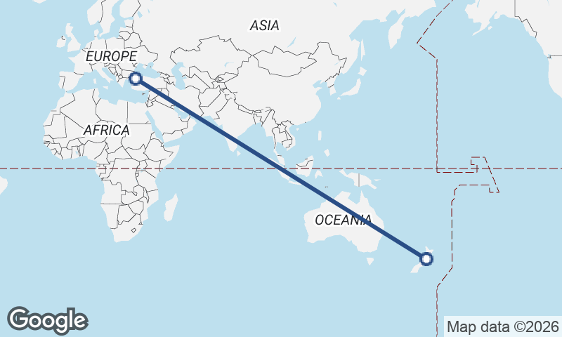 Istanbul to Wellington