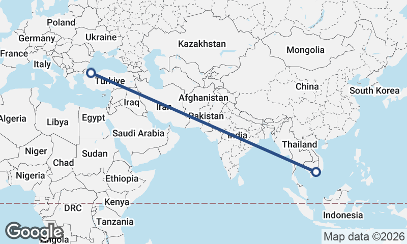Istanbul to Ho Chi Minh City